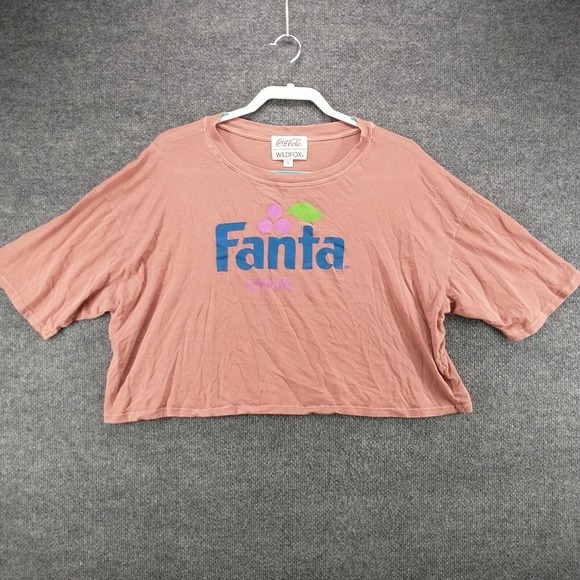Wildfox Coca Cola Women's Grape Fanta Crop Top Brownish Red Large Crew Neck - Picture 2 of 13